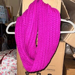 Pink Knit Infinity Scarf
